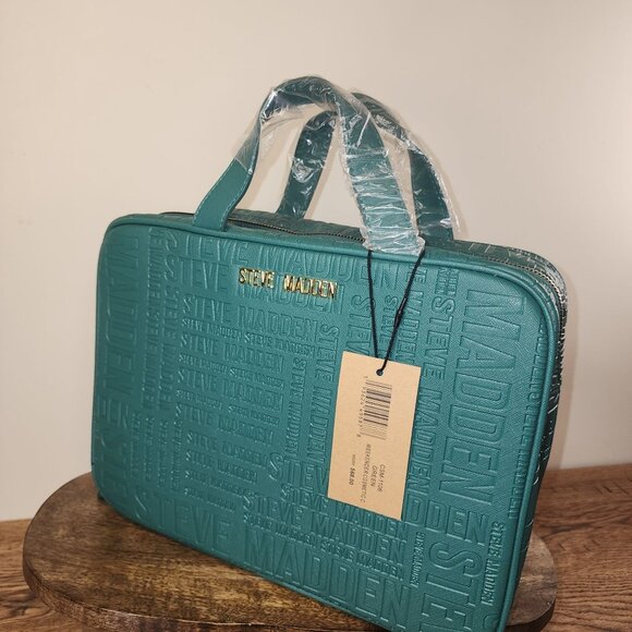 Steve Madden Handbags - Steve Madden Teal Travel Cosmetic Bag With Clear Pockets & Zippers